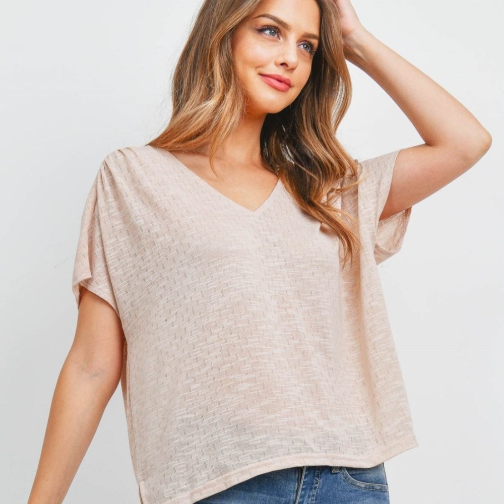 SHORT SLEEVE TOP TAN